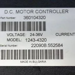 Curtis 360104320 | 24-36V 300A model 1243-4320 sn. 2090B.552584 from Motrec E-250  tow tractor year 2014
