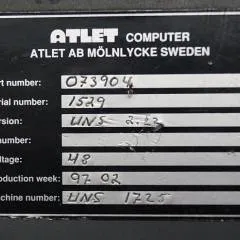 Atlet 073904 | Controller Version 2.22 UNS1725 sn. 1529 from Atlet 200DTFRE480UNS year 1997