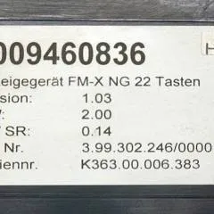 still 0009460836 | Display V1.03  HW 2.00 Sw. 0.14 399302246/0000 sn K363.00.006.383 from Still FMX14N year 2018