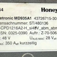 Sichelschmidt ST/480136 | Hydraulic controller Honeywell D9444 Phasetronic MD935A1 43726715-301 HWO-CPD1216A2-H si 48V Mfd sn. 0325-0390 Z-70-506 from M1214ASM year 2002