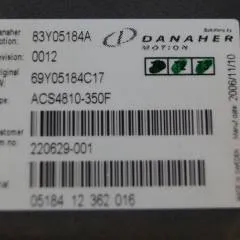 Toyota/BT 220629-001 | Danaher motion AC Superdrive motor controller 83Y05184A ACS4810-350F Rev 0012 sn. 0518412362016