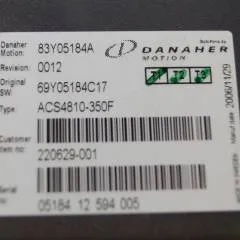 Toyota/BT 220629-001 | Danaher motion AC Superdrive motor controller 83Y05184A ACS4810-350F Rev 0012 sn. 0518412594005
