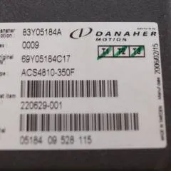 Toyota/BT 220629-001 | Danaher motion AC Superdrive motor controller 83Y05184A ACS4810-350F Rev 0009 sn. 0518409528115